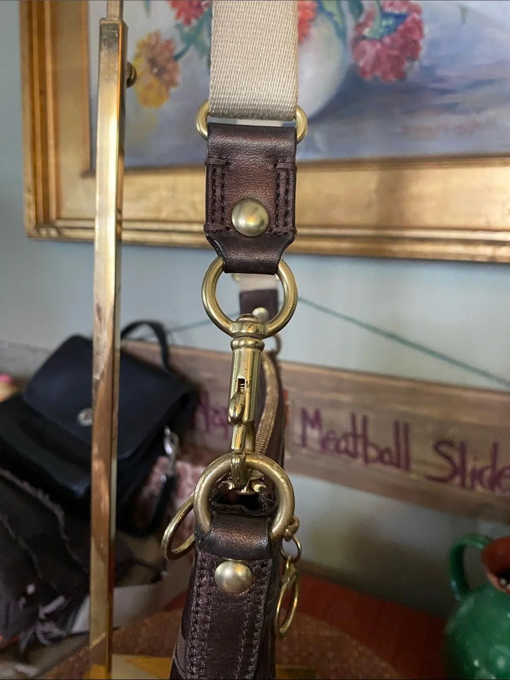 COACH Poppy Brown and Gold Mini Bag w/ Double Hangtags